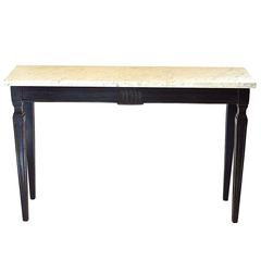 Marble Top Console in Pitch Black Finish
