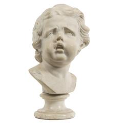 Italian Baroque Marble Head of a Boy