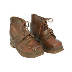 Antique Children’S Leather Ski Boots