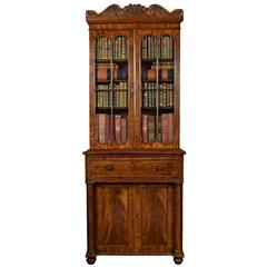 Antique Regency Mahogany Secrétaire Bookcase