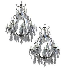 Pair of French Cage Chandeliers 6