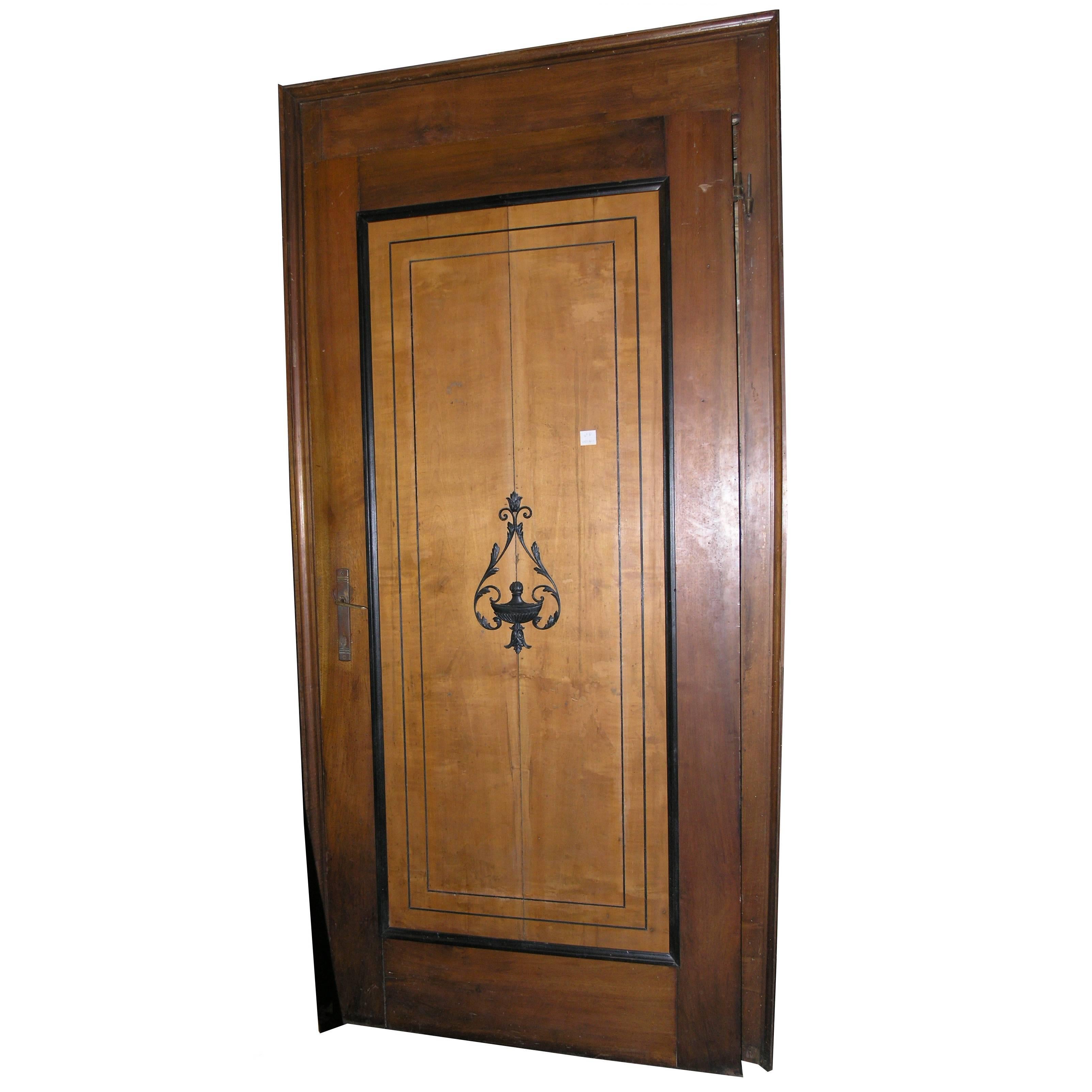 N.8 of the same old wooden doors in different colors with frame, '900 Italy For Sale
