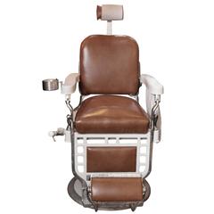 1920s Leather and Porcelain Barber Chair in Mint Condition