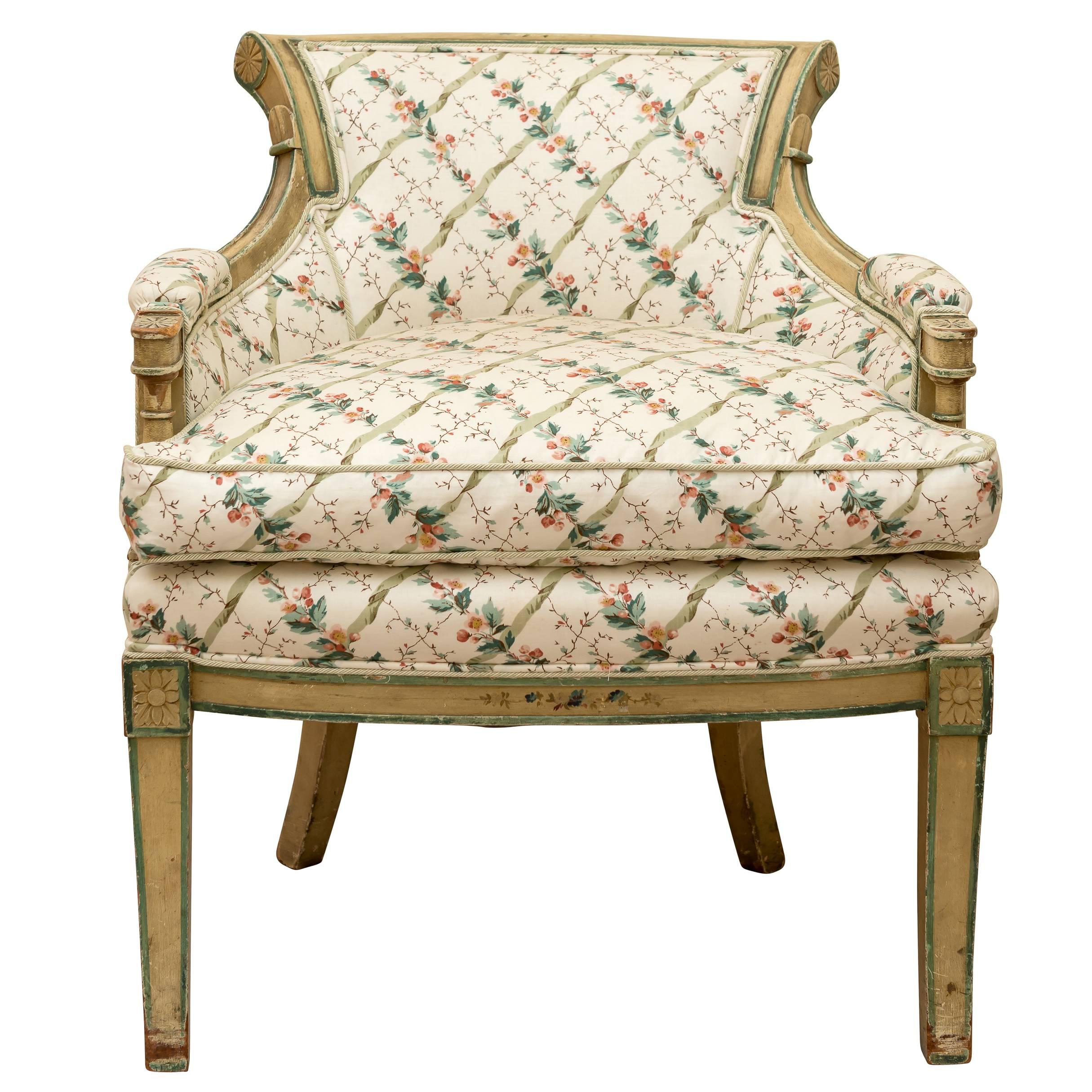 18th Century Directoire Painted Ladies' Chair For Sale