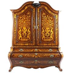 Unique Baroque Cupboard, Mahogany, Netherlands circa 1750, Inlaid Works 11