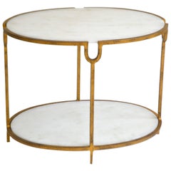Hollywood Regency Gilt Metal Side Table
