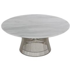 Table à cocktail ronde en marbre Warren Platner pour Knoll
