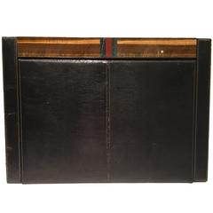 Retro 70'S Gucci Leather Python & Semi Precious Header Two-Piece Desk Blotter