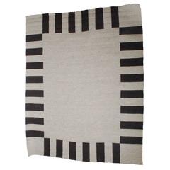 "Clarity of Black and White" Wool and Linen Carpet by Sally Vowell Gurley, 1984 1