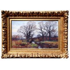 Antique 19th Century Landscape Painting by William Merritt Post
