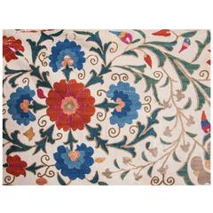 Bordure suzani ouzbèke de Boukhara du milieu du 19e siècle