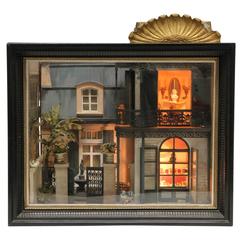Vintage Lighted French Street Scene Diorama