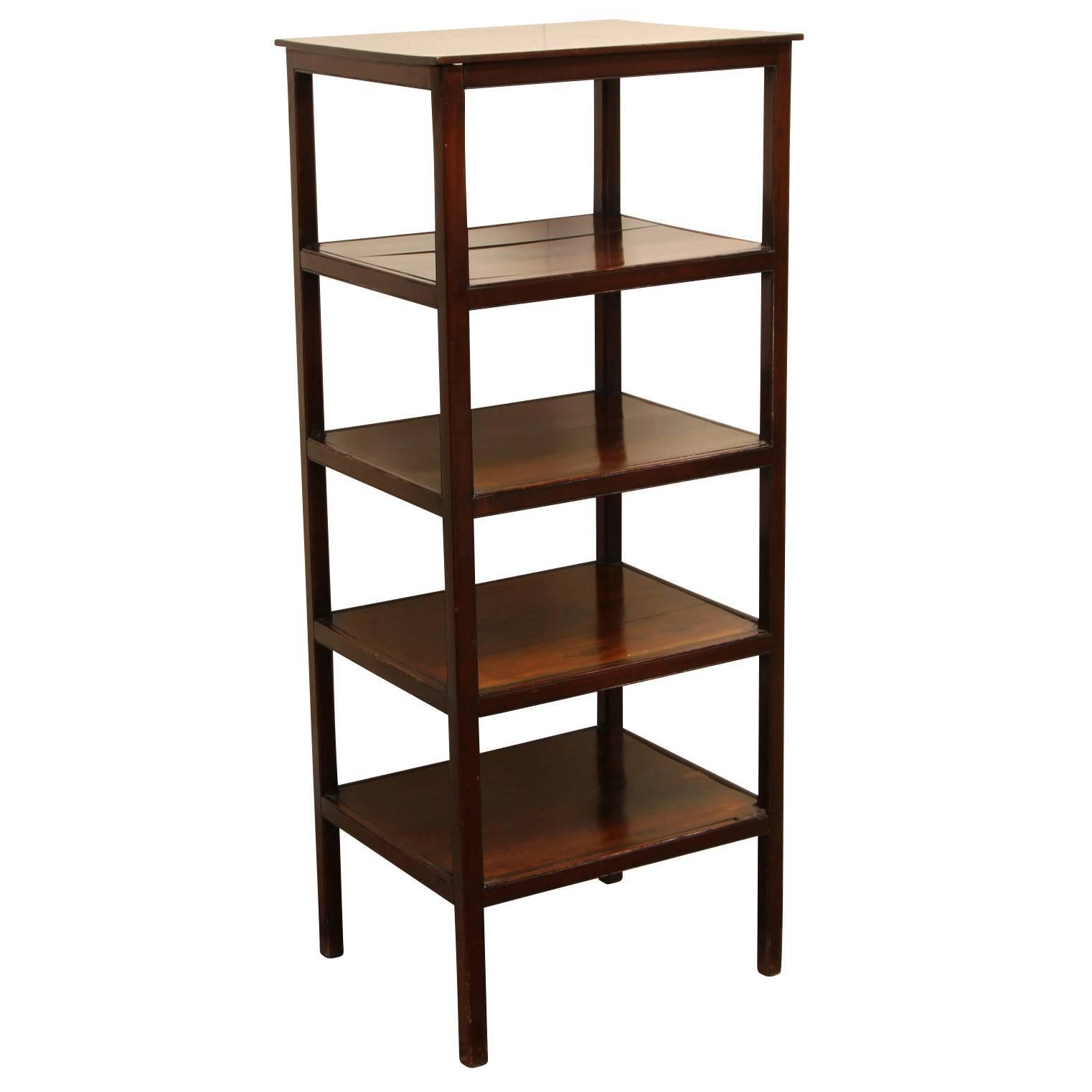 Antique English Five-Tier Mahogany Etagere