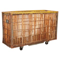 Dutch Factory Bamboo and Iron Textile Factory Cart