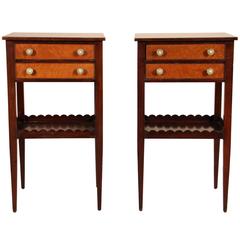 Pair of Fine Two-Drawer Mahogany Side Tables Pair of Fine Two-Drawer Mahogany Side Tables