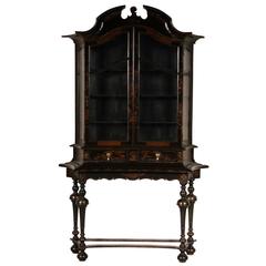 William and Mary Style Chinoiserie Curiosity Cabinet Antique William and Mary Style Chinoiserie Curiosity Cabinet