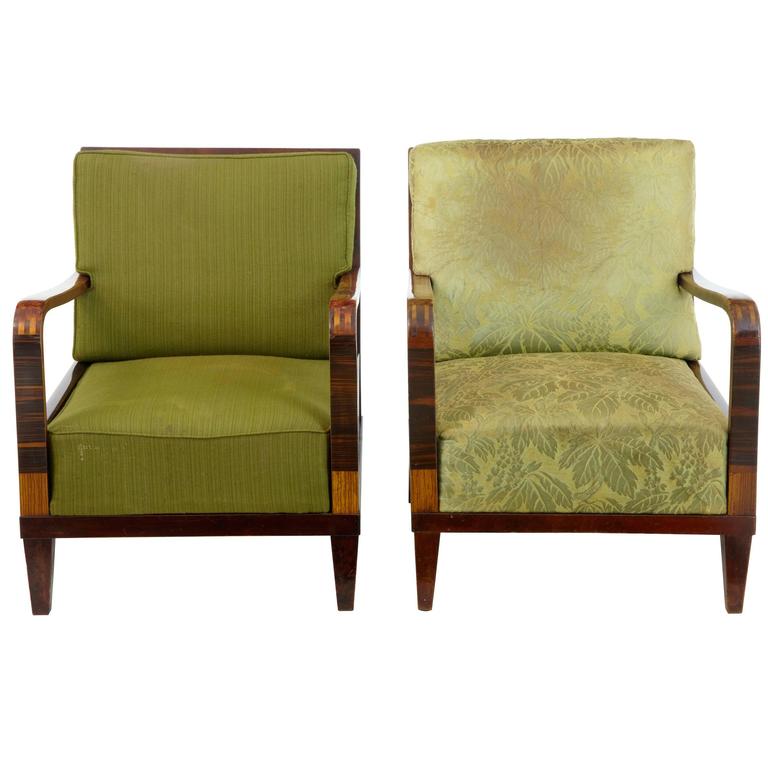 Pair of 1920s Art Deco Birch Lounge Chairs at 1stDibs 1920s lounge
