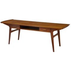 1960s Solid Teak Scandinavian Coffee Table