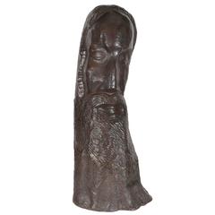 Sculpture en bronze d'Egon Weiner représentant un "homme barbu":: signée