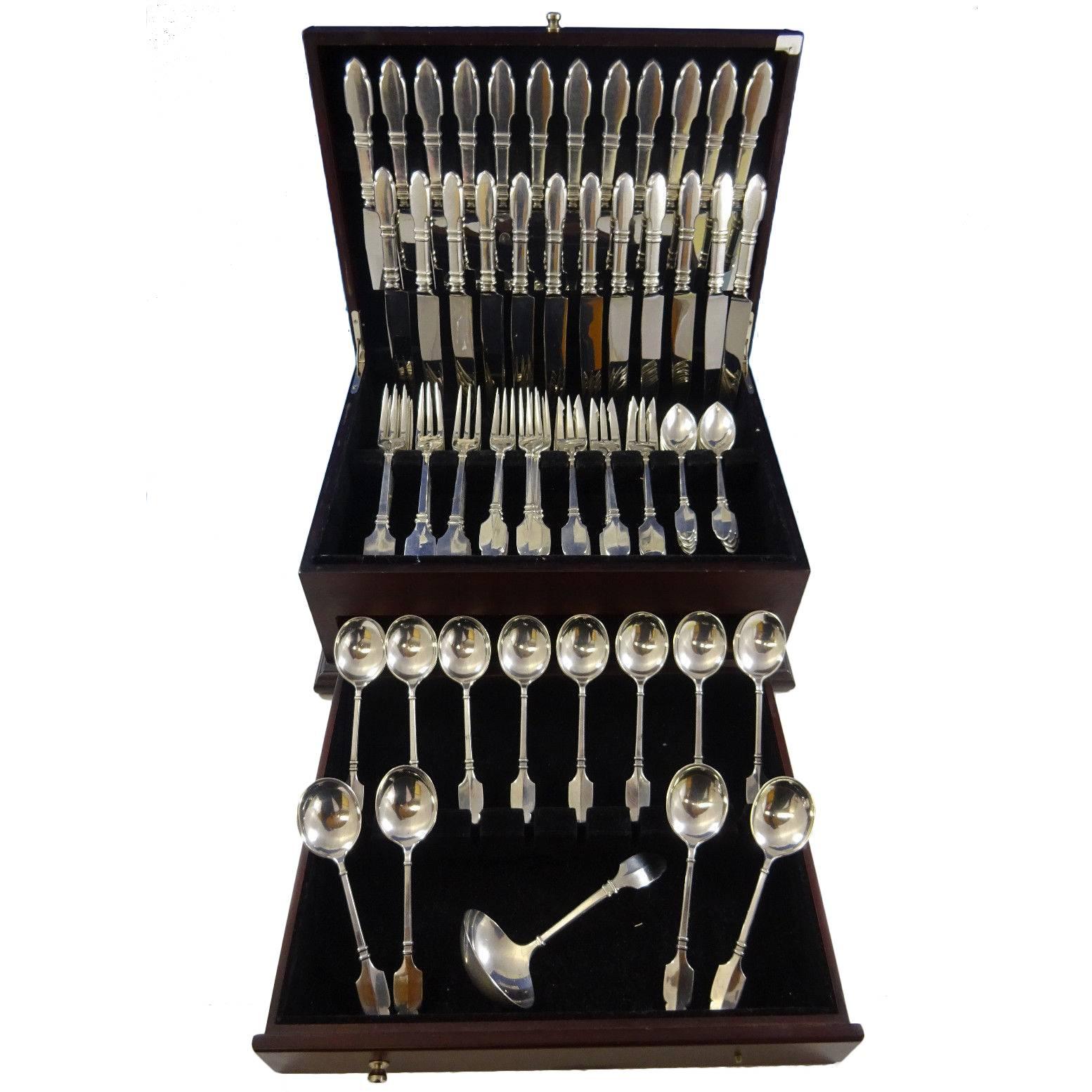 Robert Bruce by Graff, W & D Sterling Silver Flatware Service Set 85 Pcs Dinner For Sale