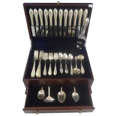 Pointed Antique by R&B/D&H Sterling Silver Flatware Dinner Set Service 65 Pcs