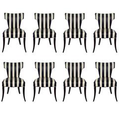 Set of Eight Elegant Modern Dining Chairs