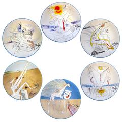 Salvador Dali Six Limoges Porcelain Plates the Conquest of Cosmos