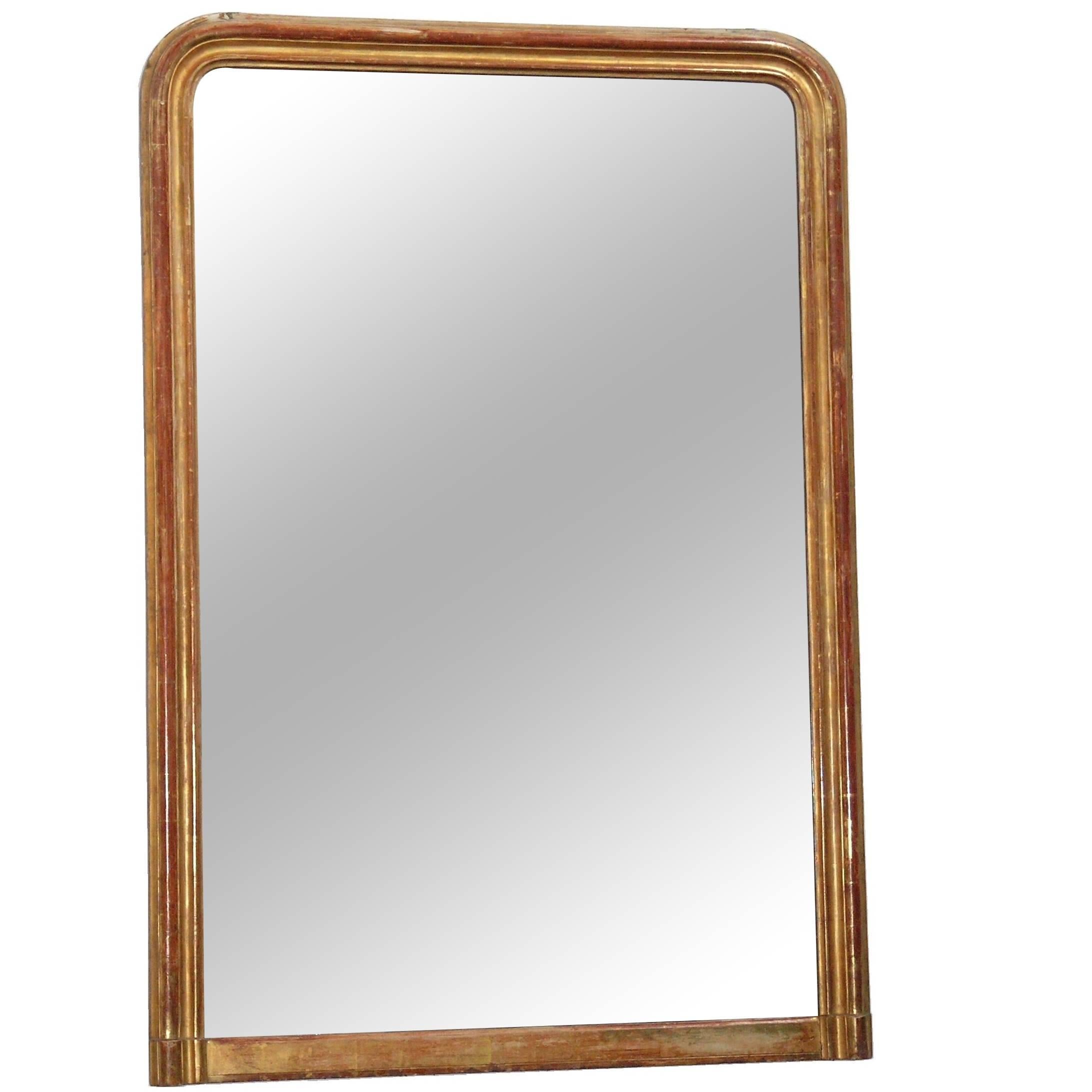  Large 24-Karat Gold Leafed Louis Philippe Mirror For Sale