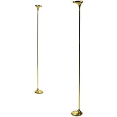 Italian Sculptural Brass Torchiere Lamps by C. S. Arte
