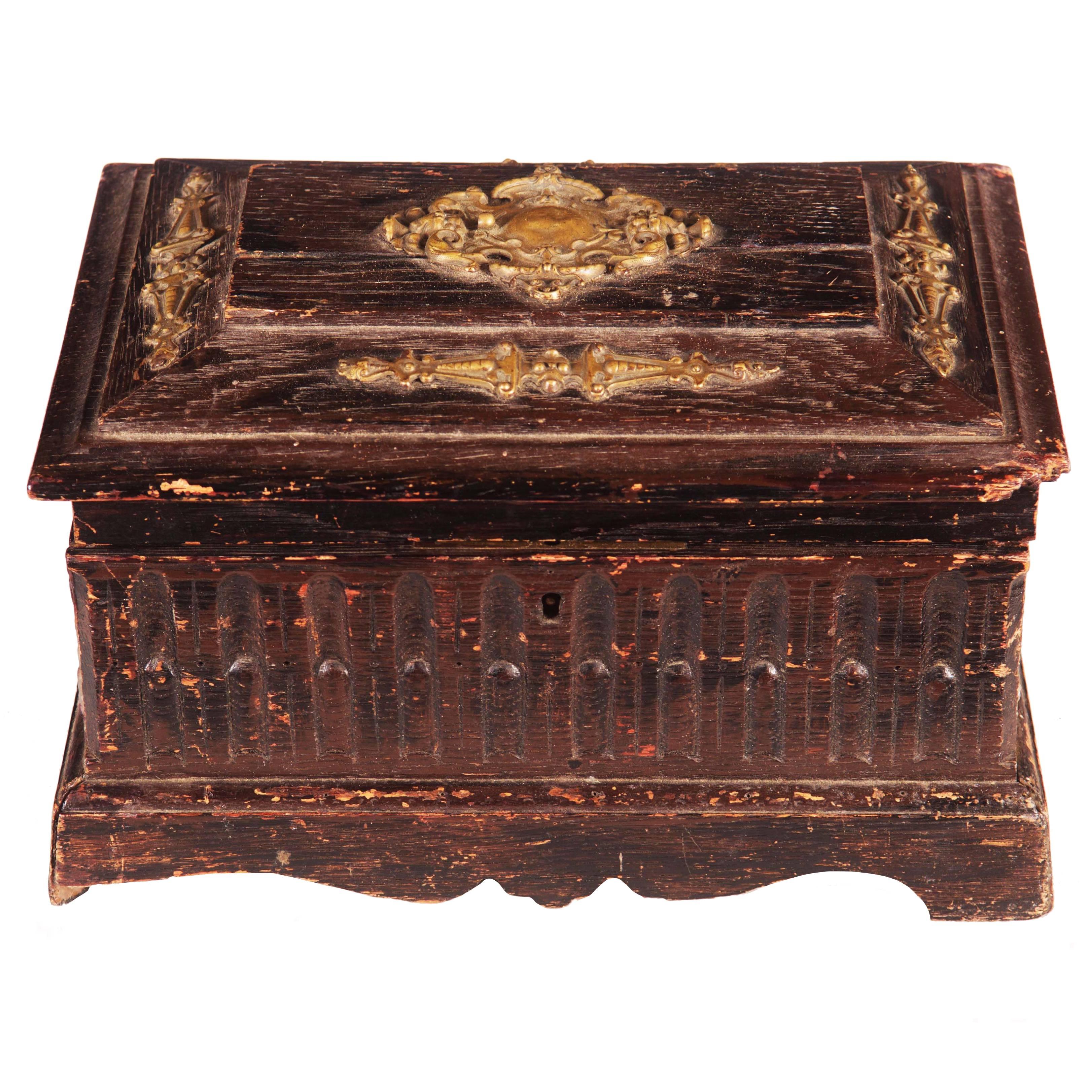19th Century Oak Box For Sale
