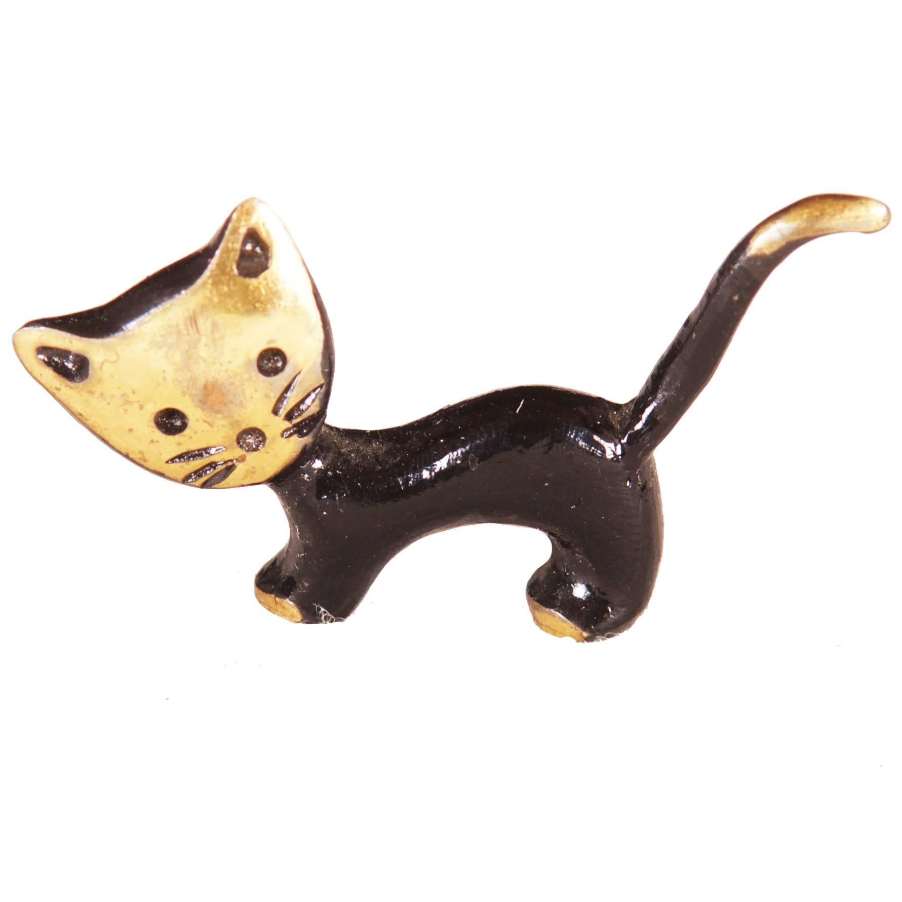 Beautiful Small Cat Sculpture by Walter Bosse