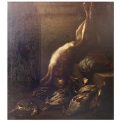 French Still Life of Dead Rabbit, Pheasant and Quail by J. Pelissier