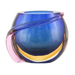 Formia Multicolored Murano Glass 'Sommerso' Vase