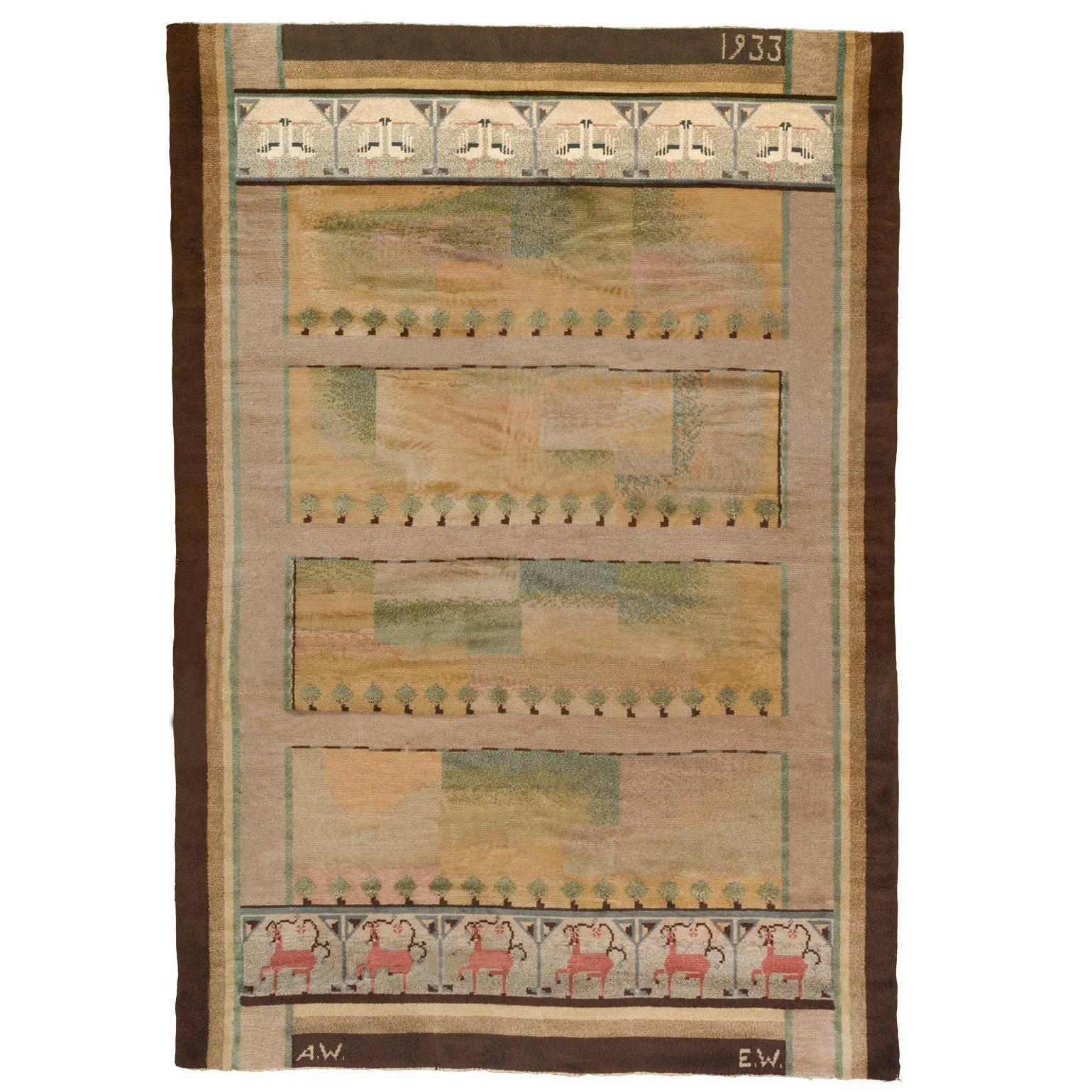 Early-20th Century Swedish Pile-Weave Carpet For Sale