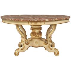Large-Scale Italian 19th Century Patinated and Gilt Center Table 1