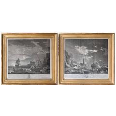 Pair of 18th Century Engravings from the Series
the Tempest
by Joseph Vernet Pair of 18th Century Engravings from the Series
the Tempest
by Joseph Vernet