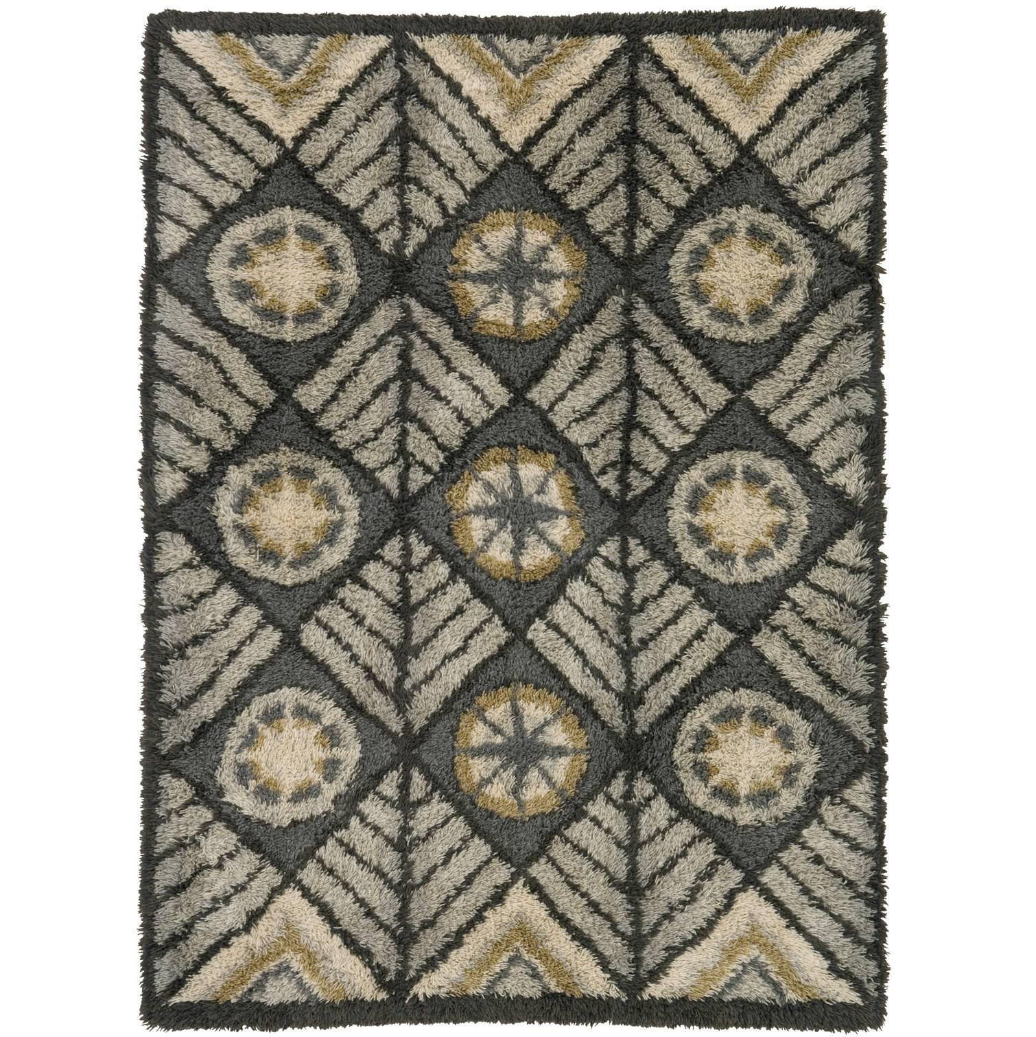 Mid 20th Century Swedish Rya Carpet