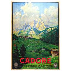 Original 1920s ENIT Travel Advertising Poster “Cadore - Dolomite Country, ” Italy