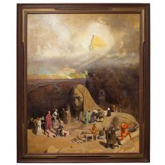 Julius Moessel Painting Dream Allegory Antique Julius Moessel Painting Dream Allegory