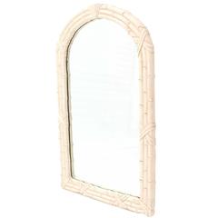Mid-Century Modern Arched Top Faux Bamboo Mirror 11