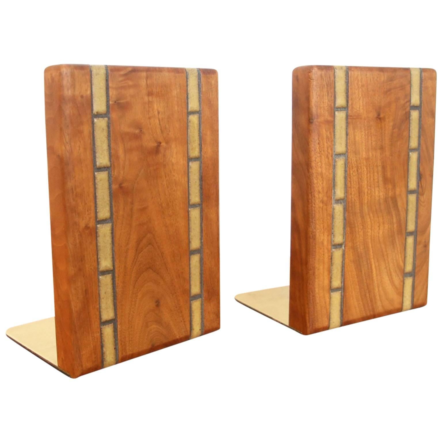Martz Walnut Bookends for Marshall Studios For Sale