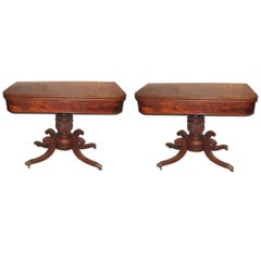 Pair of 19th Century American Classical Card Tables
