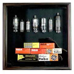 TV & Component Vacuum Tubes Mid-20th W Orig Boxs Sculpture In Shadow Box ON SALE