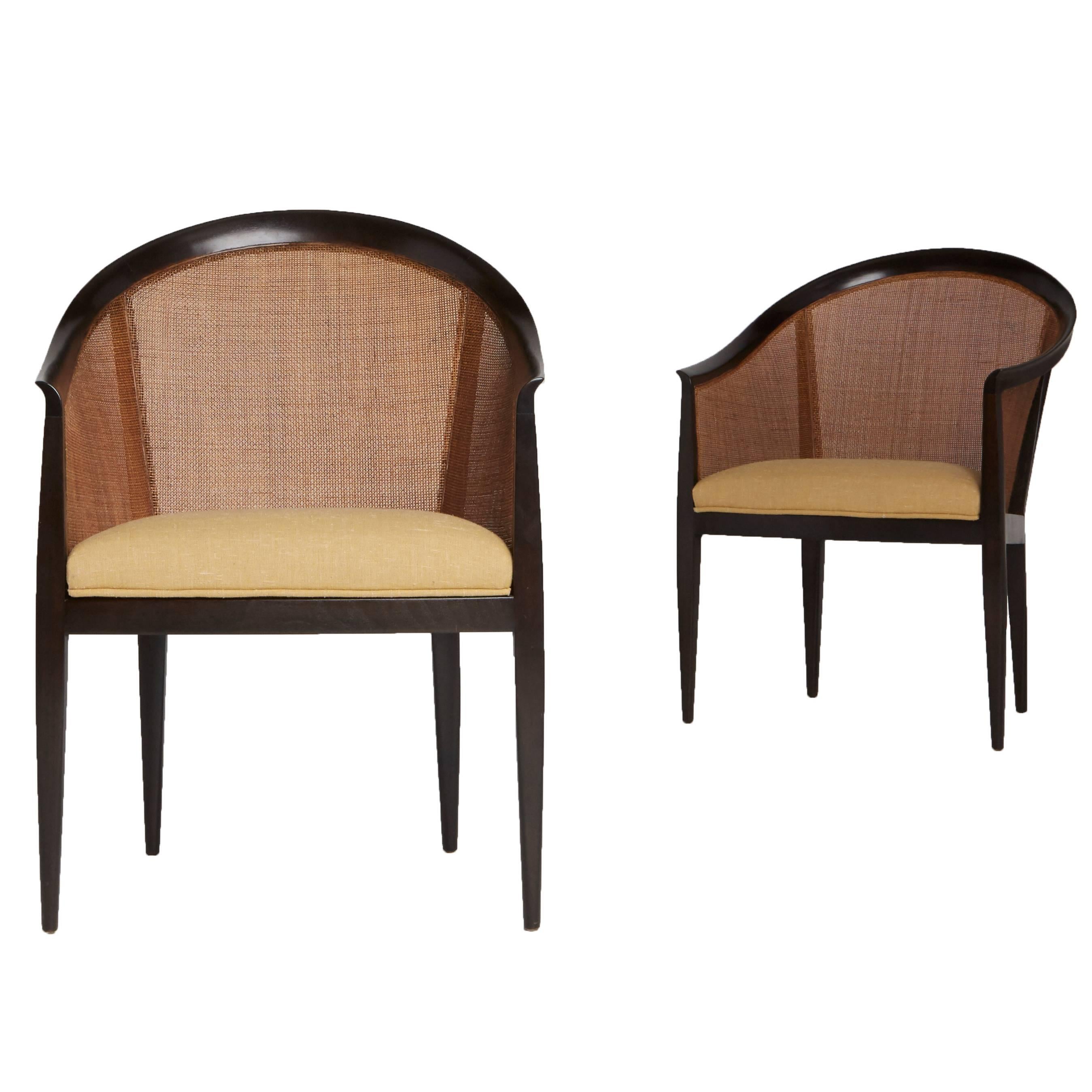Cane Back Armchairs by Kipp Stewart for Directional 