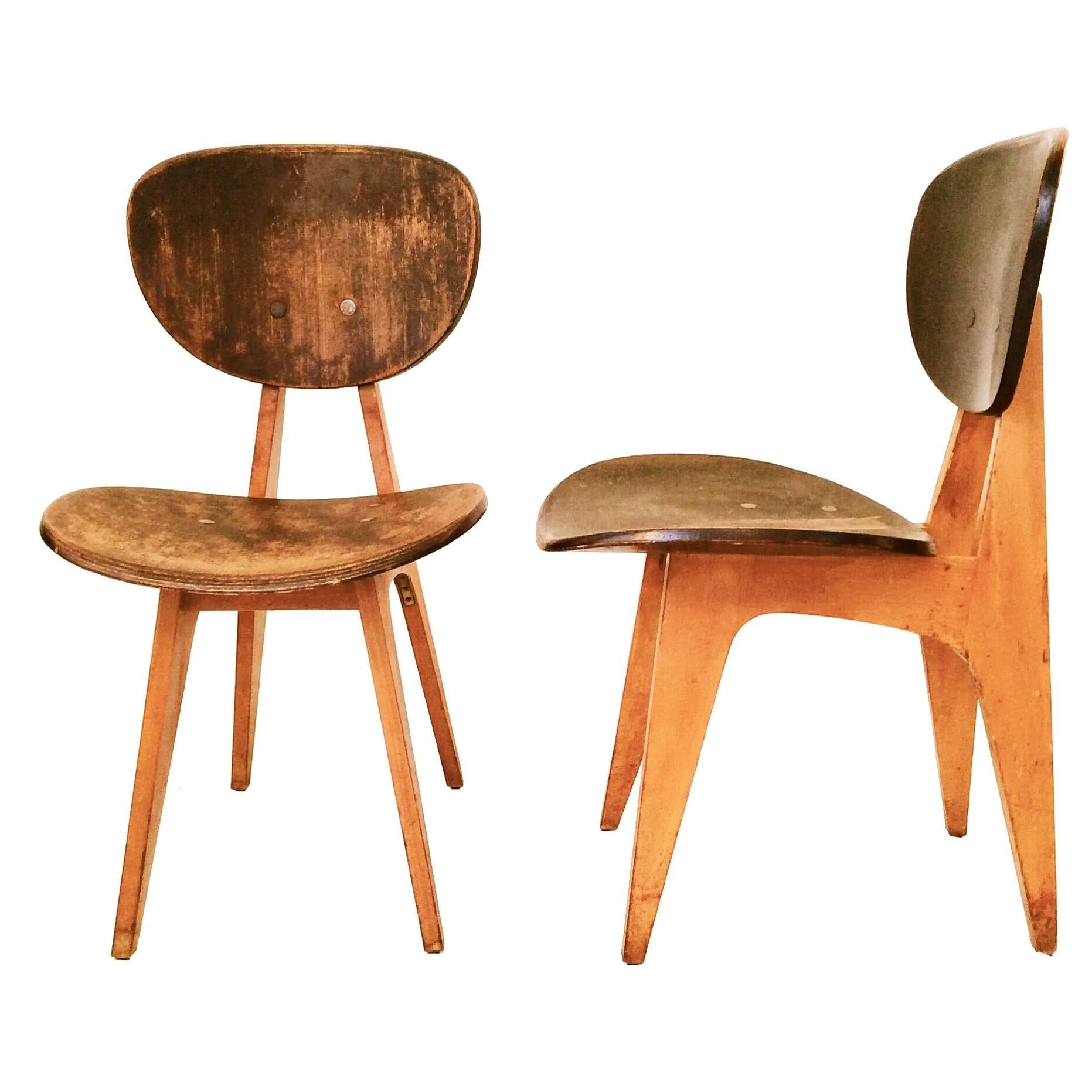 Pair of Original 1960 Chairs by Daisaku Choh, Japan