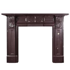 Carved Antique Welsh Heather Slate Fireplace