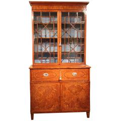 Late 18th Century West-Indies Satinwood Secretaire Bookcase