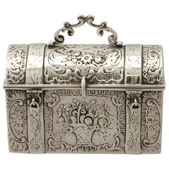 Sterling Silver Trinket/Jewelry Casket, Antique Victorian