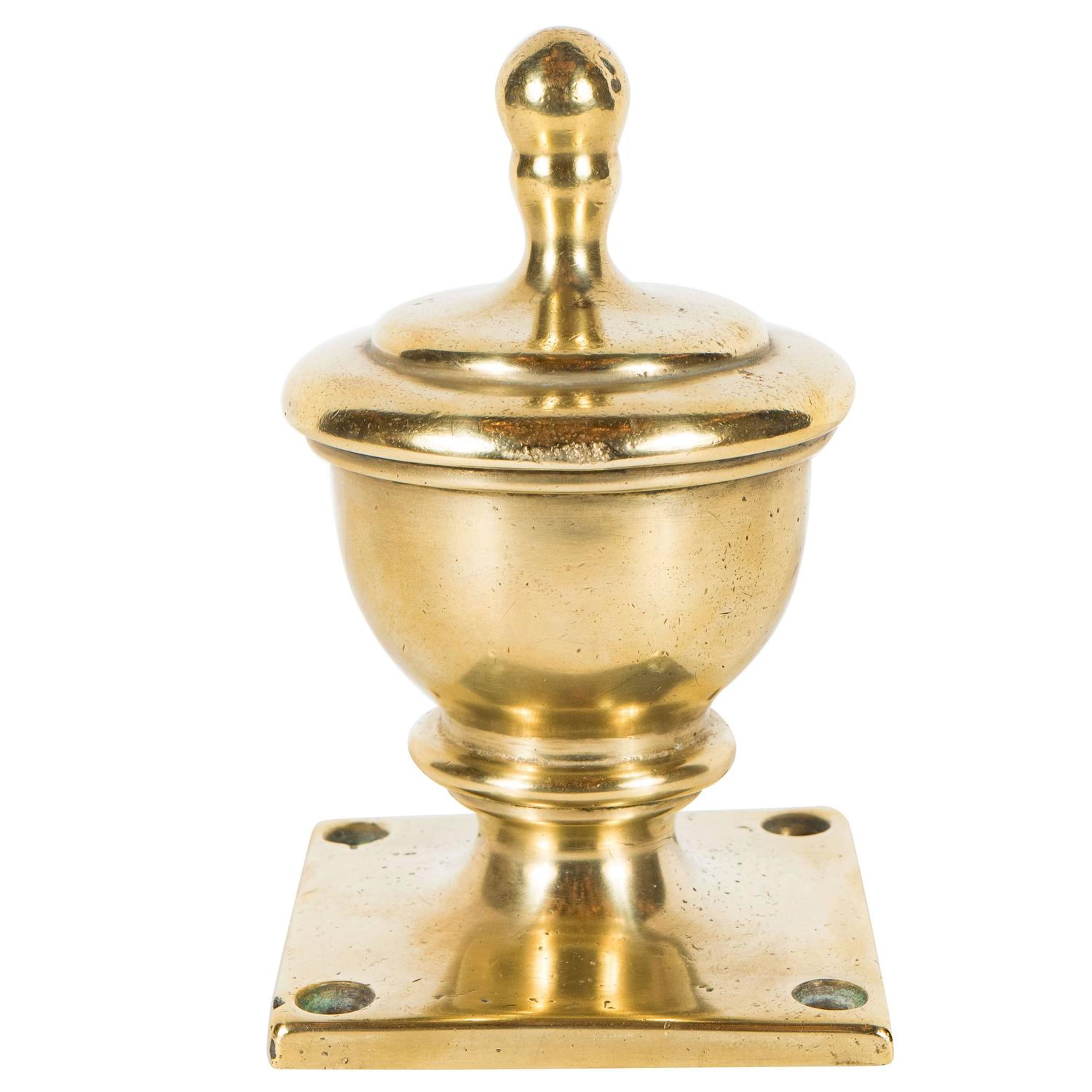 Antique Solid Brass American Colonial Style Newel Post Finial For Sale at 1stdibs