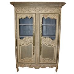 19th Century Louis XV Period Armoire with Chicken Wire Doors